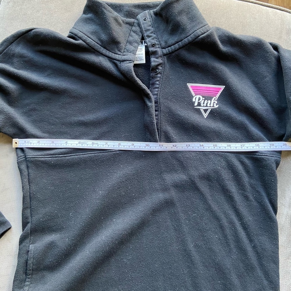 PINK Victoria’s Secret Varsity Quarter Snap Oversized Sweater - Picture 8 of 11